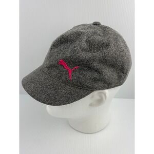 Puma Gray Heather Baseball Hat Cap Pink Logo Snapback Womens One Size